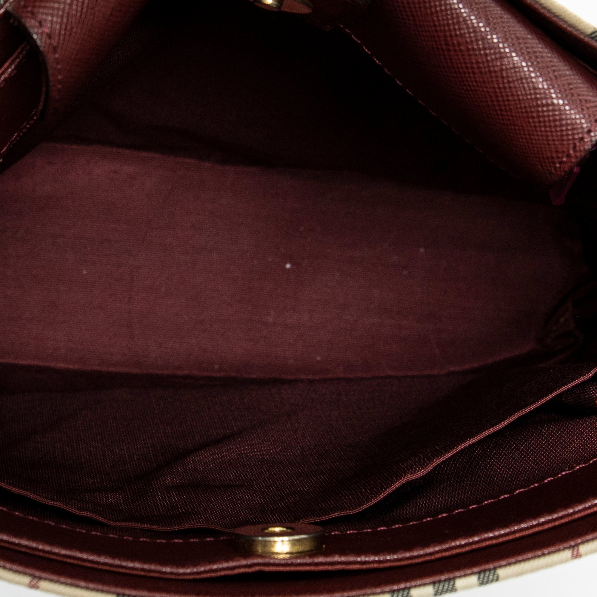 Shoulder Bag Open Tote Beige Nova Check Canvas