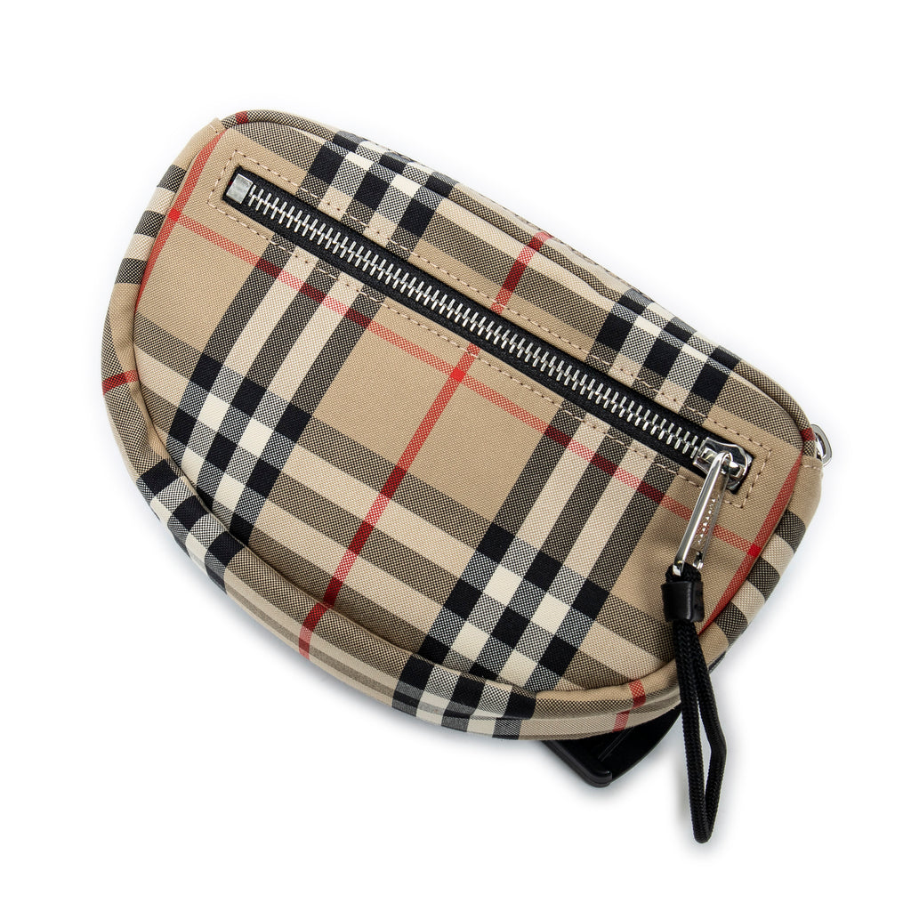Bolso Bandolera Riñonera Lona Cuadros Vintage Beige