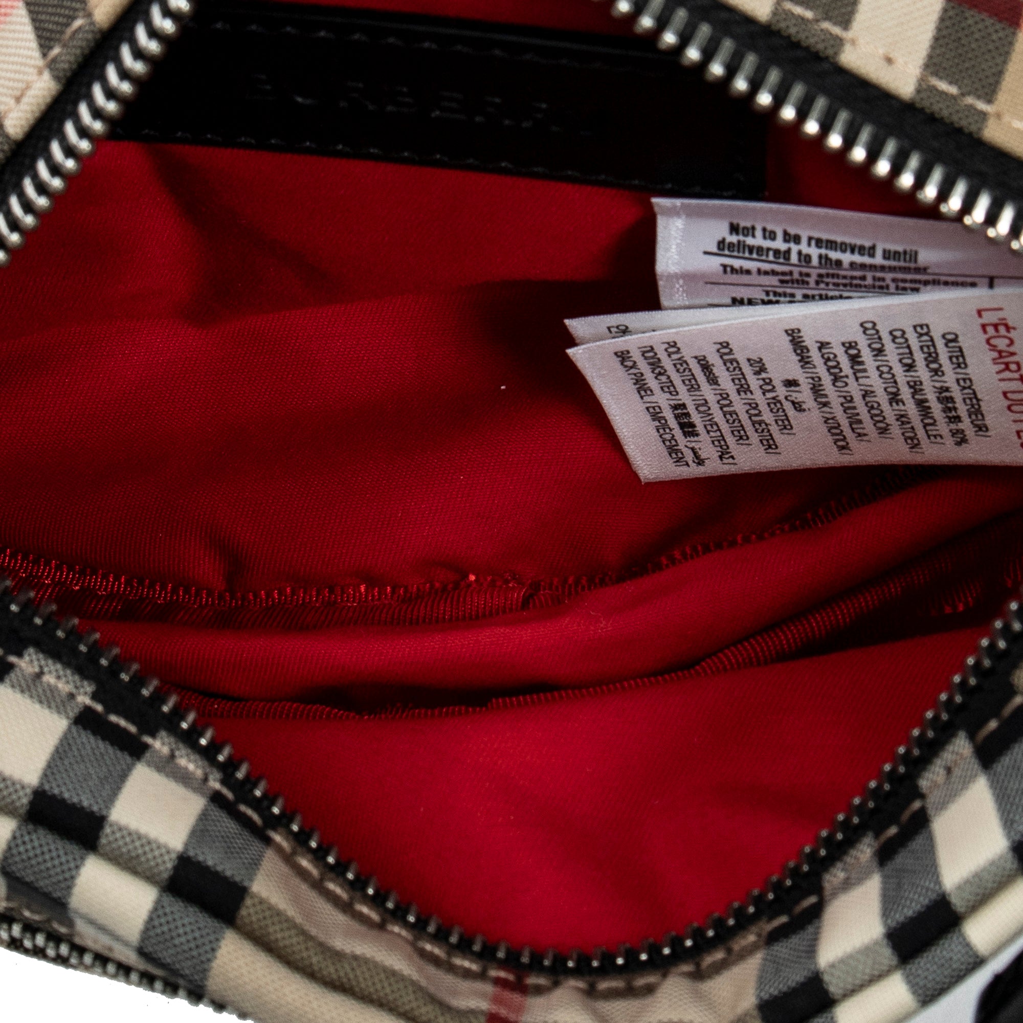 Shoulder Bag Waist Bag Beige Vintage Check Canvas