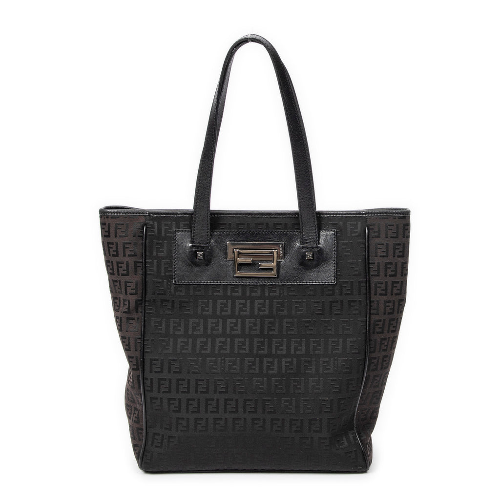 Shoulder Bag Flip Lock Tote Black Zucchino Canvas