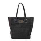 Shoulder Bag Flip Lock Tote Black Zucchino Canvas