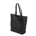Shoulder Bag Flip Lock Tote Black Zucchino Canvas