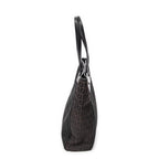 Shoulder Bag Flip Lock Tote Black Zucchino Canvas