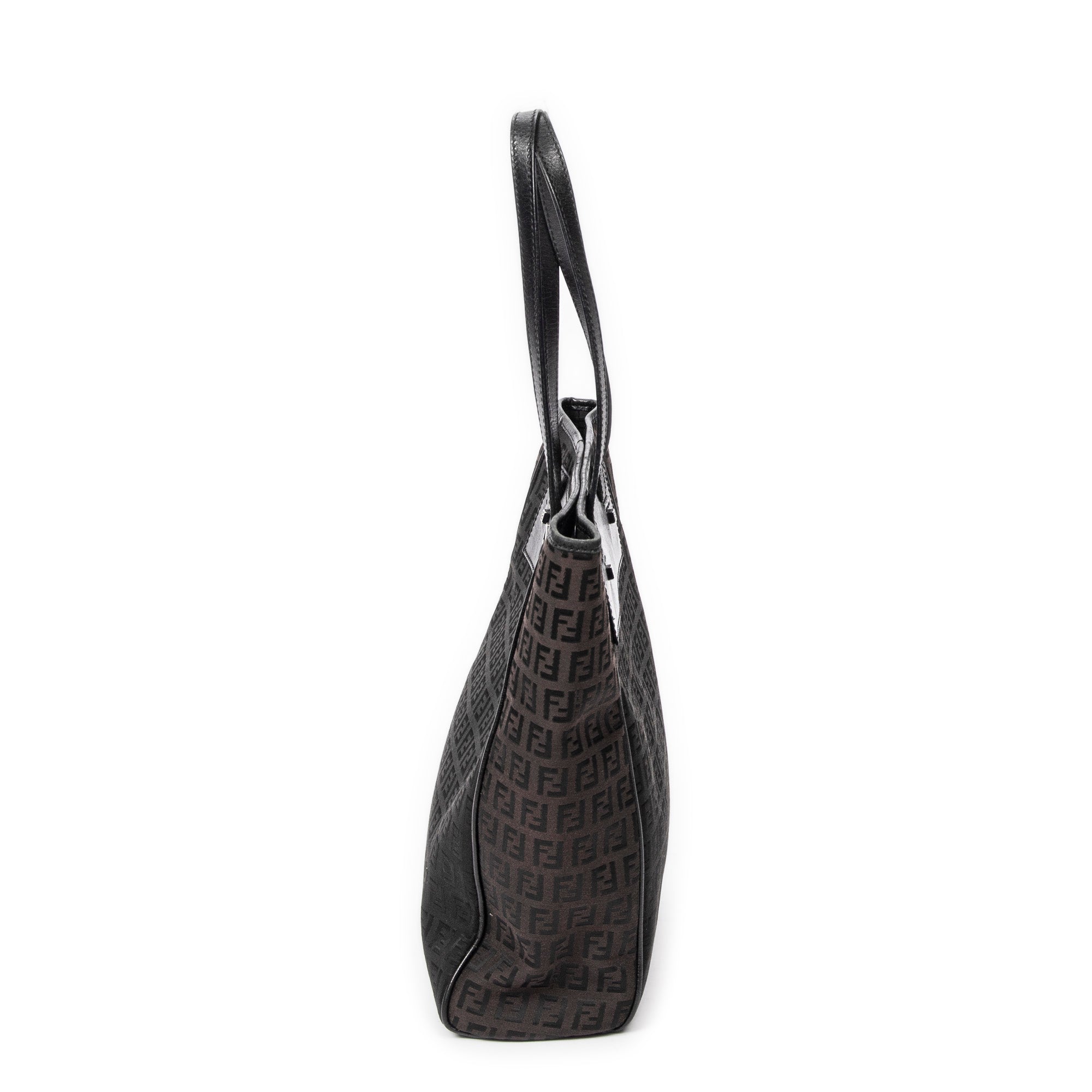 Shoulder Bag Flip Lock Tote Black Zucchino Canvas