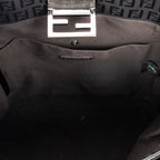 Shoulder Bag Flip Lock Tote Black Zucchino Canvas