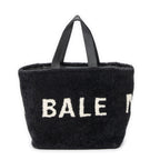 Shoulder Bag XS Logo Shearling Tote Gray Printed Shearling Canvas