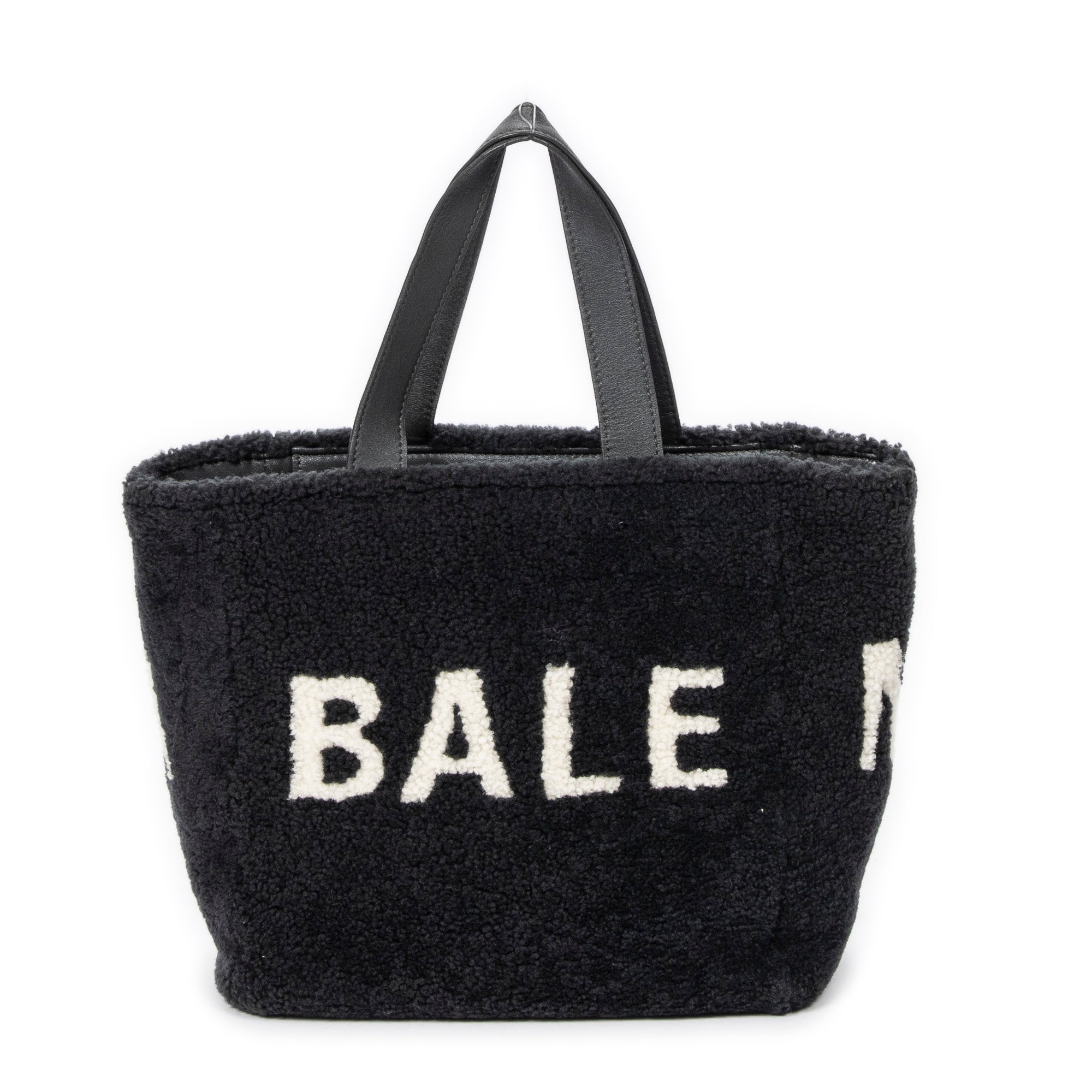 Shoulder Bag XS Logo Shearling Tote Gray Printed Shearling Canvas