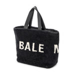Shoulder Bag XS Logo Shearling Tote Gray Printed Shearling Canvas
