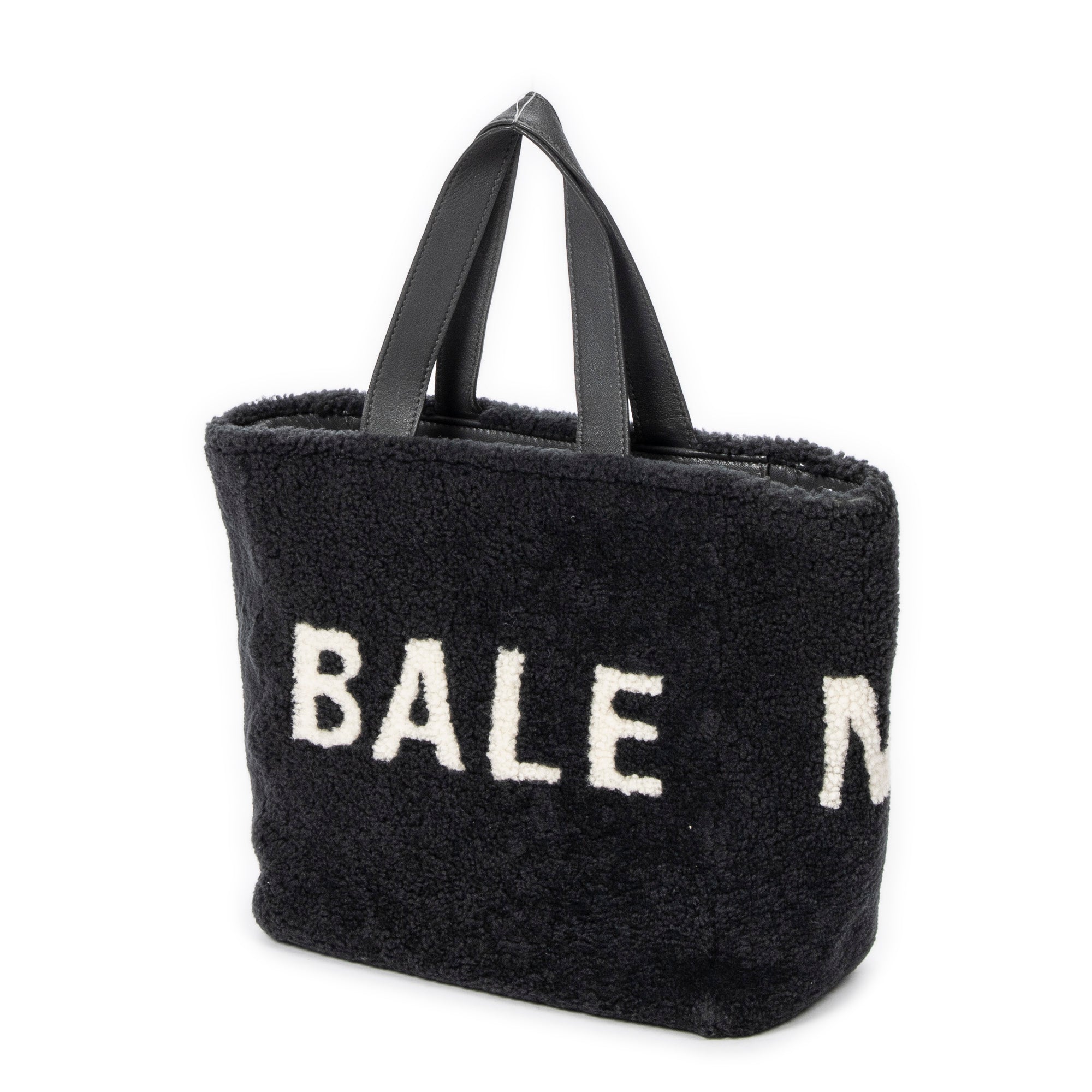 Shoulder Bag XS Logo Shearling Tote Gray Printed Shearling Canvas
