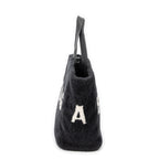 Shoulder Bag XS Logo Shearling Tote Gray Printed Shearling Canvas