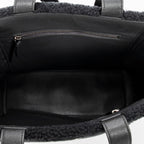 Shoulder Bag XS Logo Shearling Tote Gray Printed Shearling Canvas