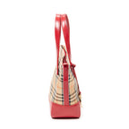 Handbag Mini Zip Shopping Tote Beige Haymarket Check Canvas
