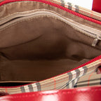 Handbag Mini Zip Shopping Tote Beige Haymarket Check Canvas