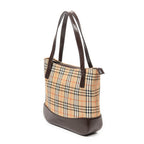 Shoulder Bag Medium Zip Tote Beige Haymarket Check Canvas