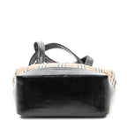 Bolso al Hombro Vertical Tote Lona Haymarket Check Beige