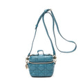 Shoulder Bag Micro Lady Dior Vanity Case Teal Cannage Lambskin Leather