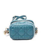 Shoulder Bag Micro Lady Dior Vanity Case Teal Cannage Lambskin Leather