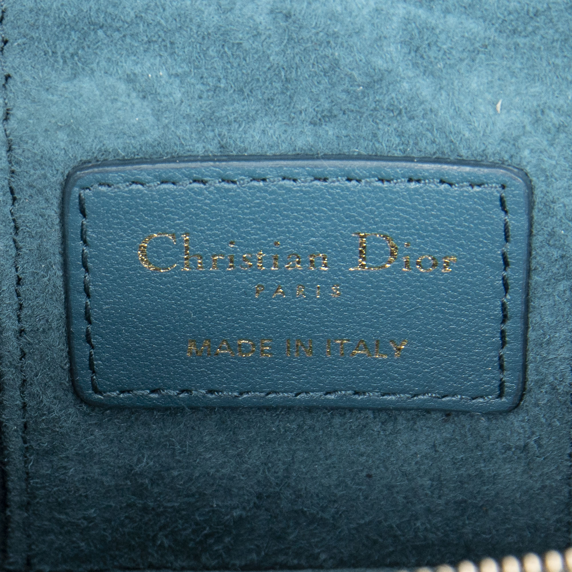Shoulder Bag Micro Lady Dior Vanity Case Teal Cannage Lambskin Leather