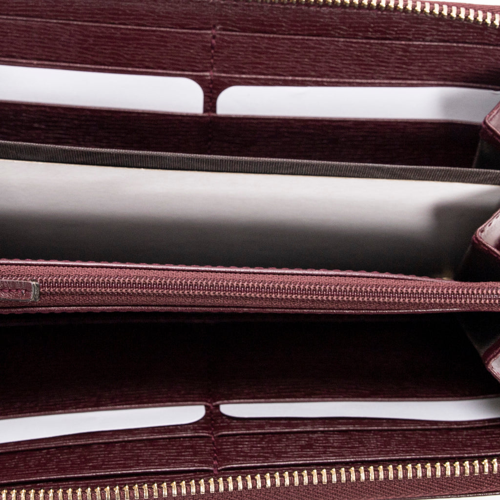 Wallet Heartbeat Zip Around Wallet Burgundy Heart Print Leather