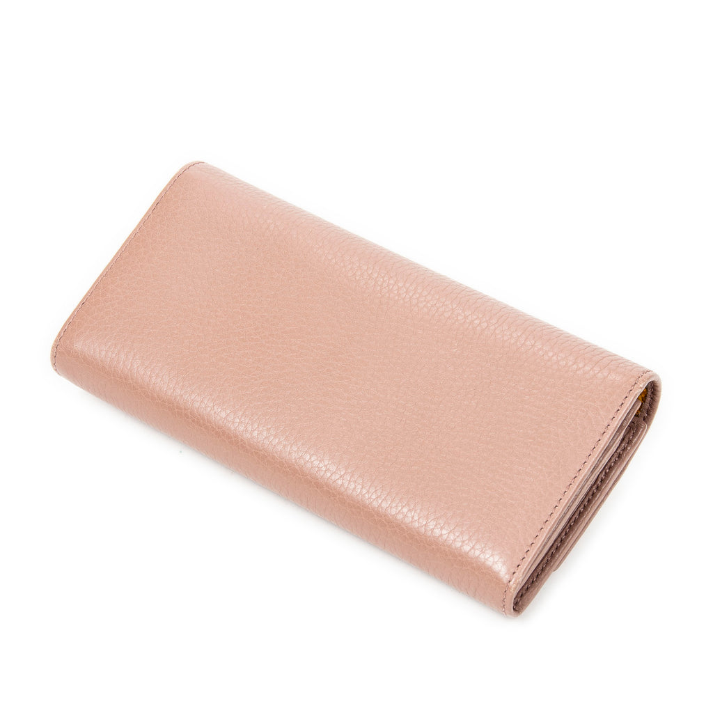 Wallet Swing Continental Wallet Pink Grained Calfskin Leather