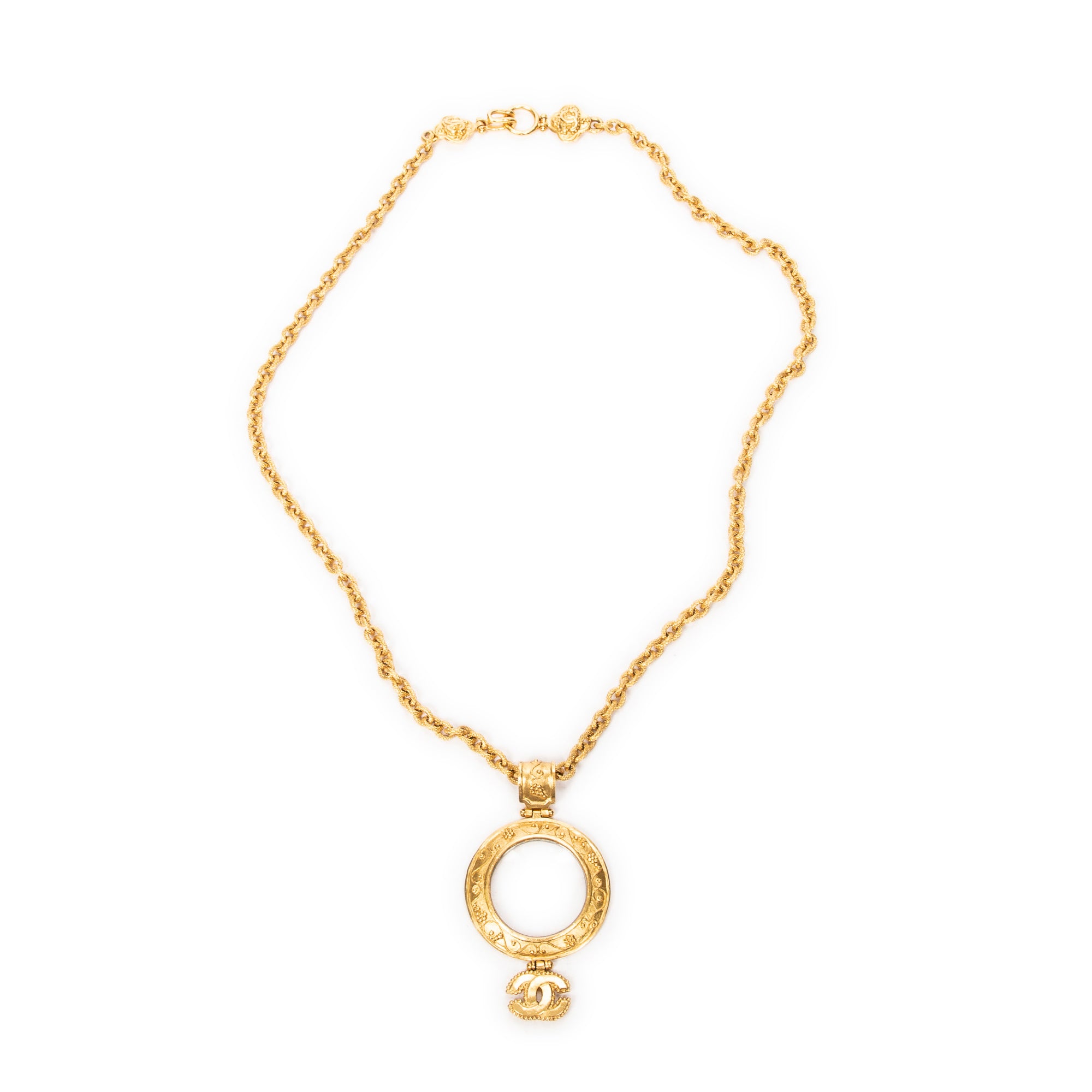 Chanel - Collier loupe pendentif - Doré