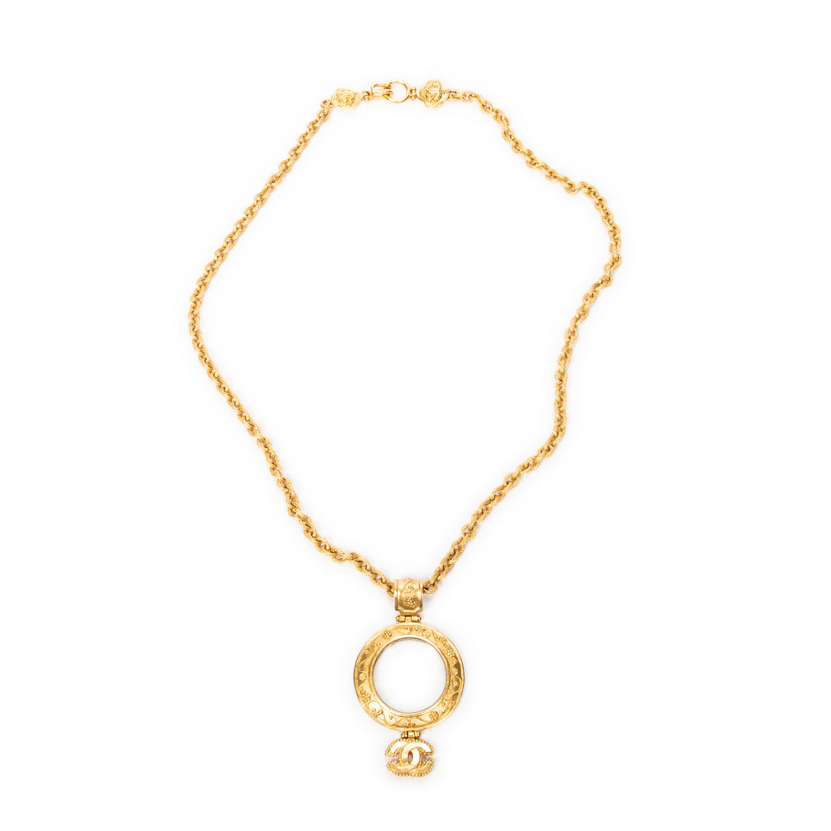Necklace Magnifying Glass Pendant Necklace Gold Gold Plated