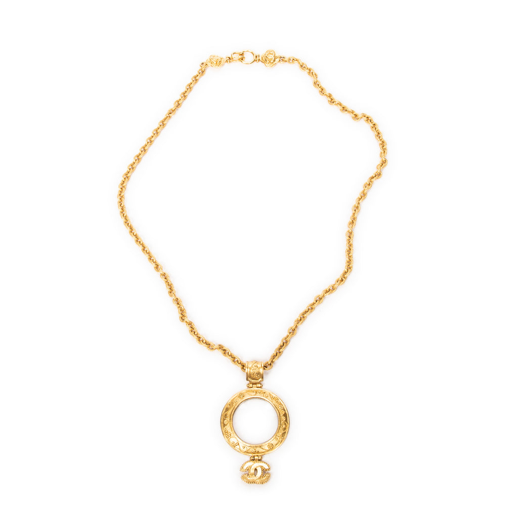 Necklace Magnifying Glass Pendant Necklace Gold Gold Plated