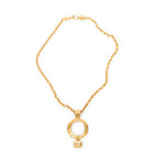 Necklace Magnifying Glass Pendant Necklace Gold Gold Plated