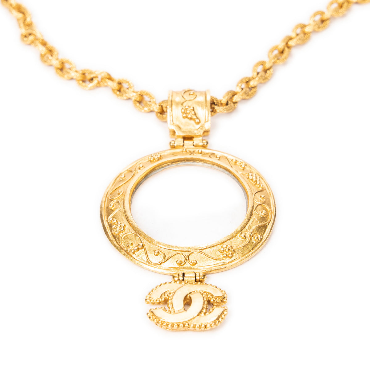 Necklace Magnifying Glass Pendant Necklace Gold Gold Plated