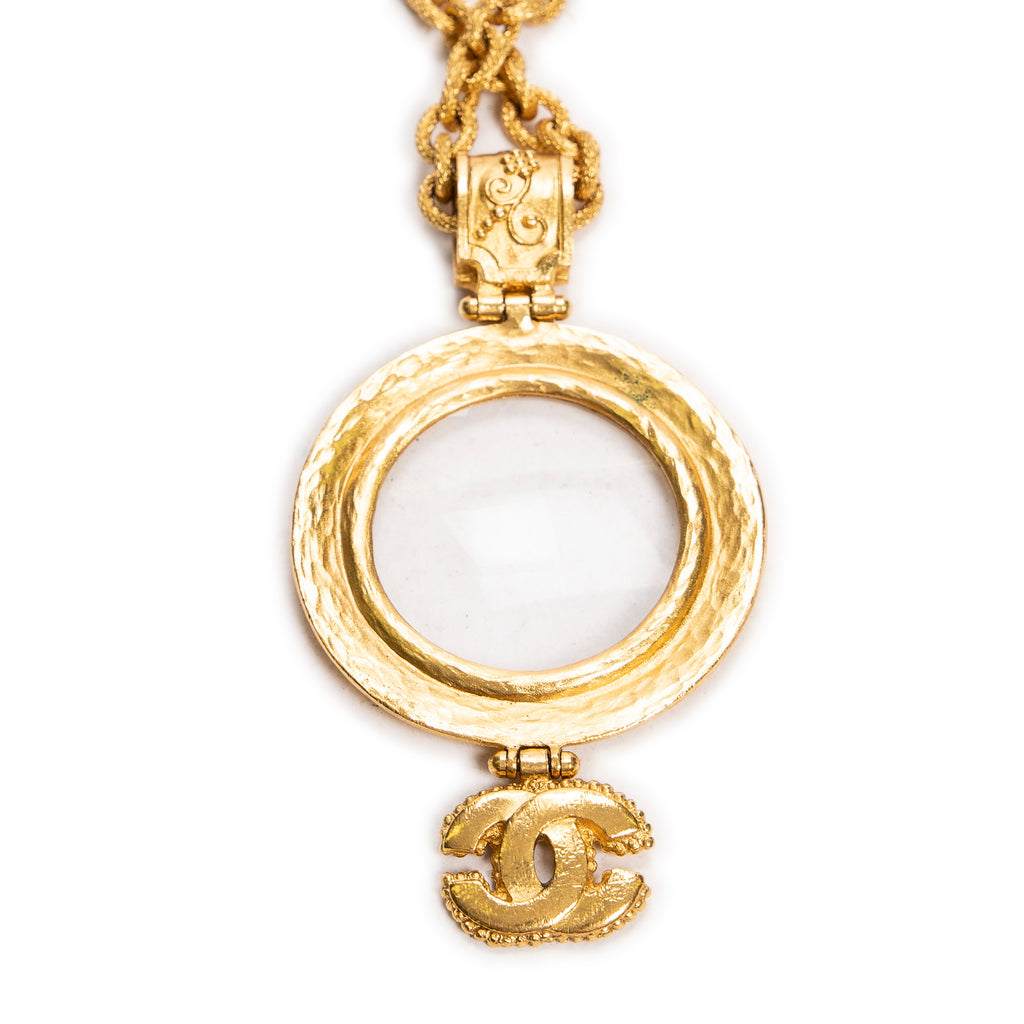 Necklace Magnifying Glass Pendant Necklace Gold Gold Plated