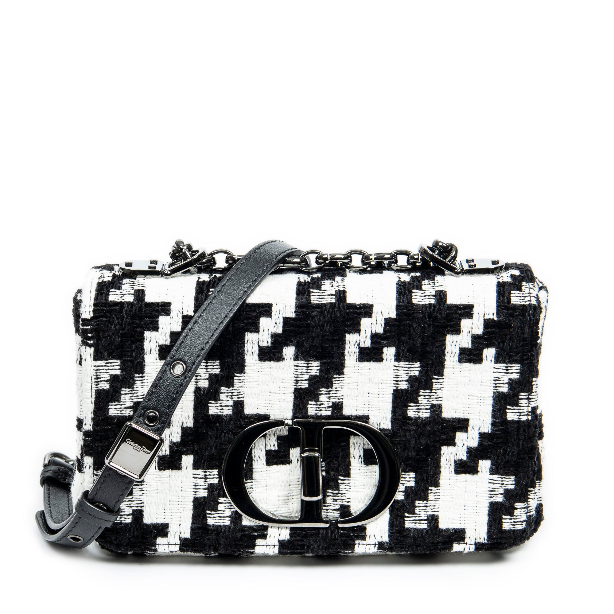 Shoulder Bag Medium Caro Black Tweed Canvas