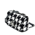 Shoulder Bag Medium Caro Black Tweed Canvas