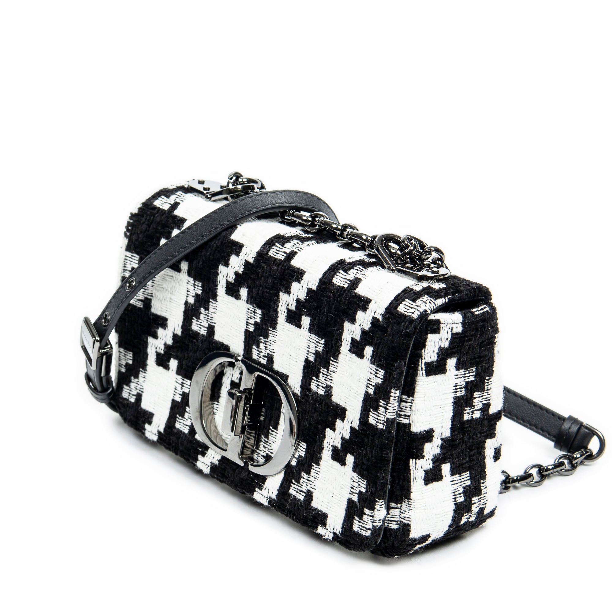 Shoulder Bag Medium Caro Black Tweed Canvas