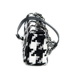 Shoulder Bag Medium Caro Black Tweed Canvas