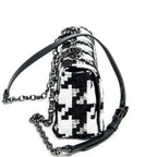 Shoulder Bag Medium Caro Black Tweed Canvas