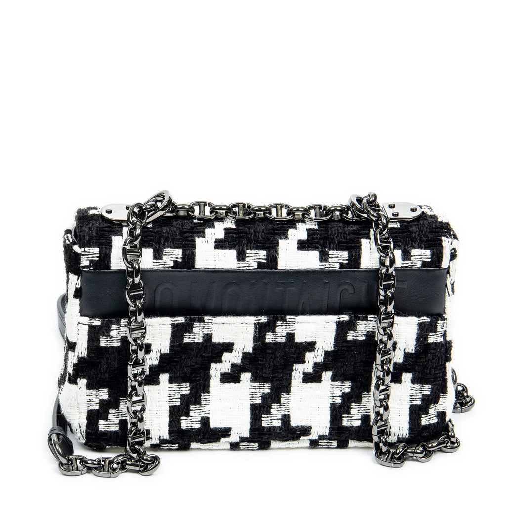 Shoulder Bag Medium Caro Black Tweed Canvas