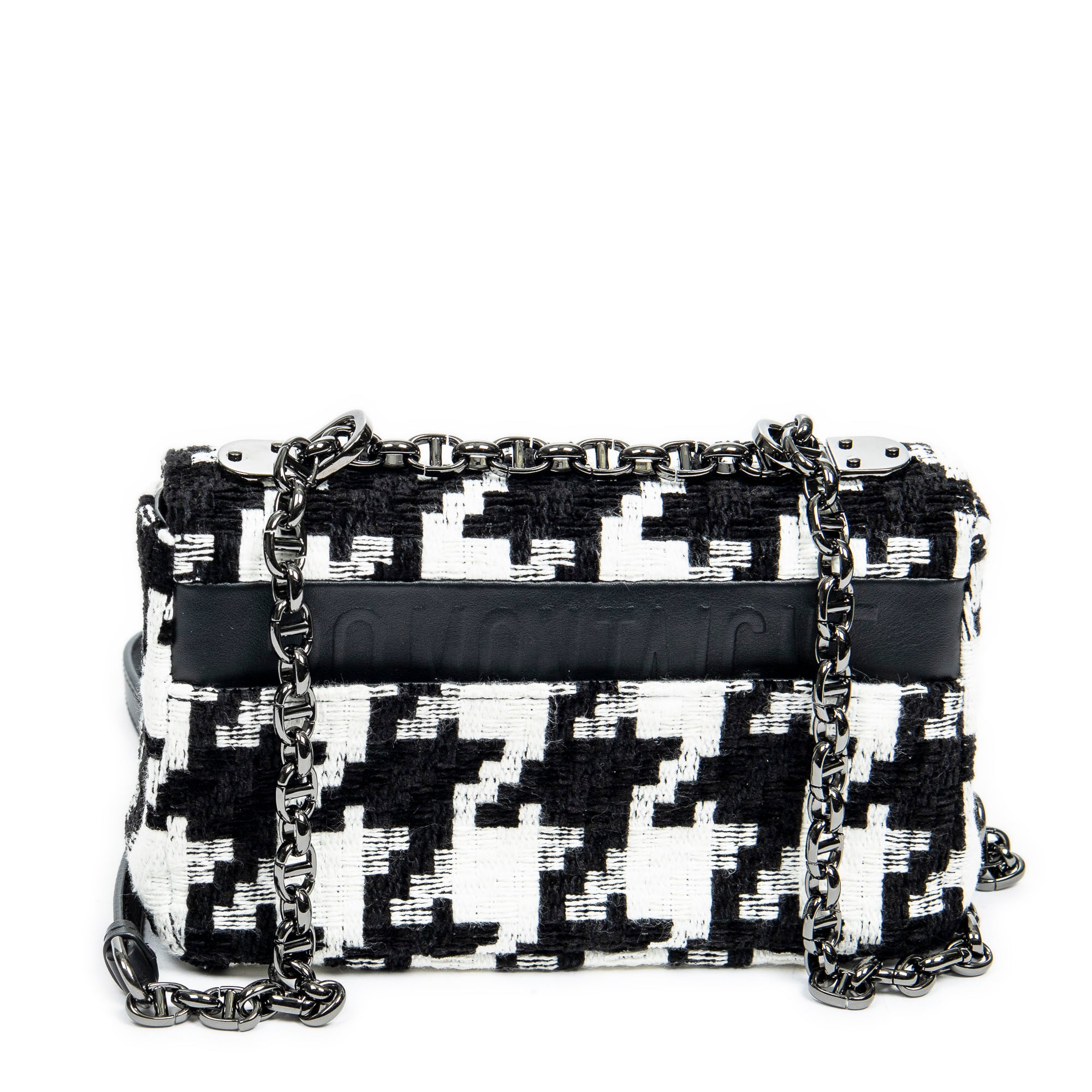 Shoulder Bag Medium Caro Black Tweed Canvas