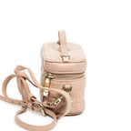 Bolso de hombro Micro Vanity Case de piel de cordero Cannage beige