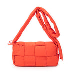 Shoulder Bag Padded Tech Cassette Red Maxi Padded Intreccio Nylon Canvas