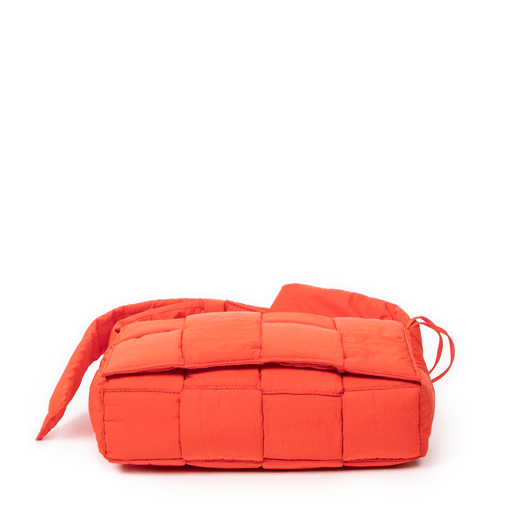 Shoulder Bag Padded Tech Cassette Red Maxi Padded Intreccio Nylon Canvas