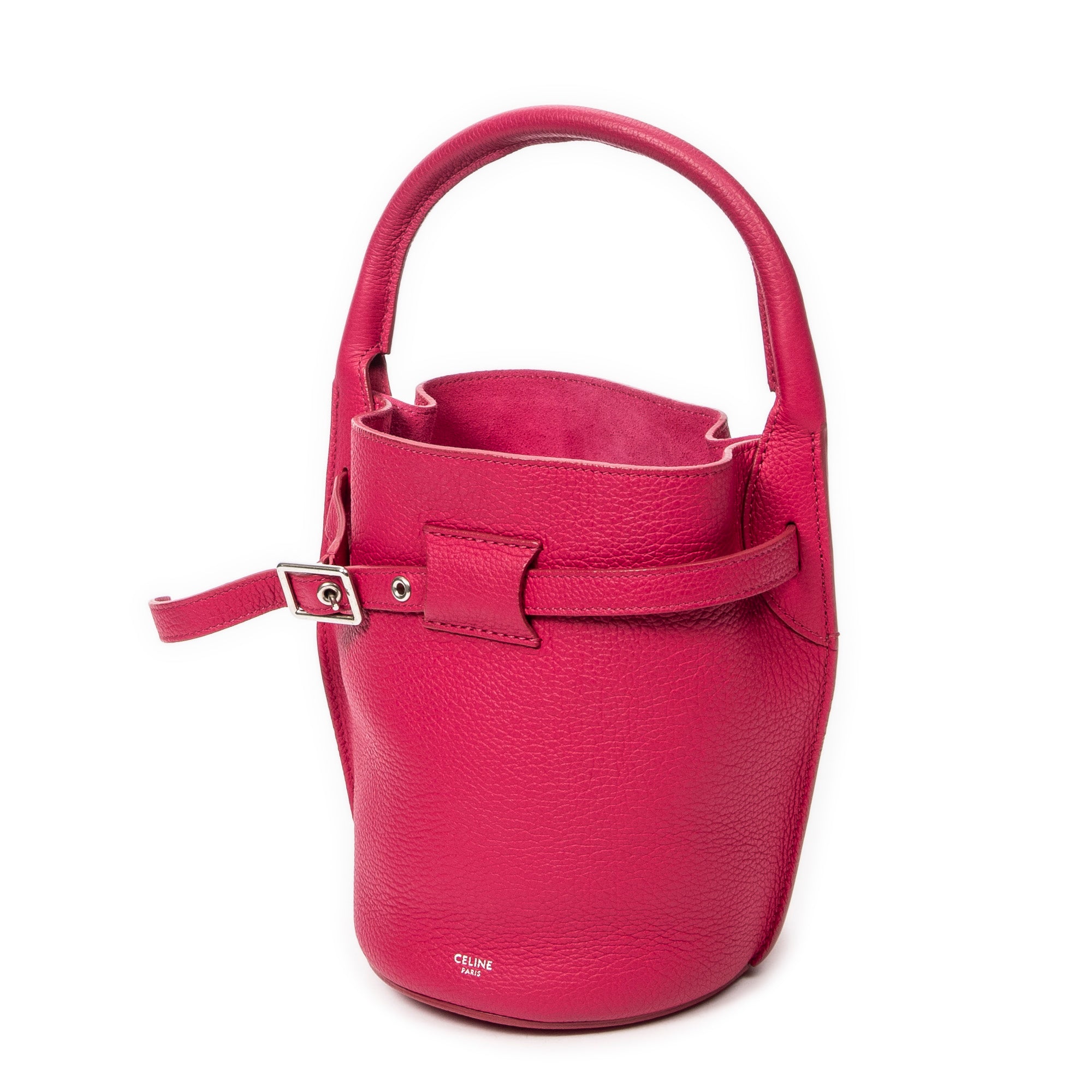 Sac à main Nano Big Bag Seau Cuir de veau grainé Rose fuchsia