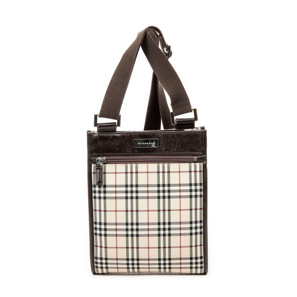 Shoulder Bag Vertical Crossbody Beige Nova Check Canvas