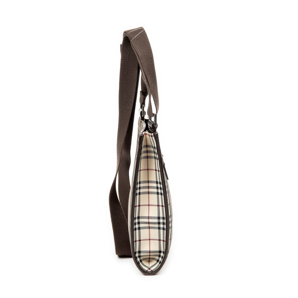 Shoulder Bag Vertical Crossbody Beige Nova Check Canvas