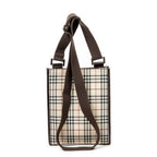 Shoulder Bag Vertical Crossbody Beige Nova Check Canvas