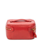 Bolso de mano CC Estuche corto de tocador de cuero de caviar rojo