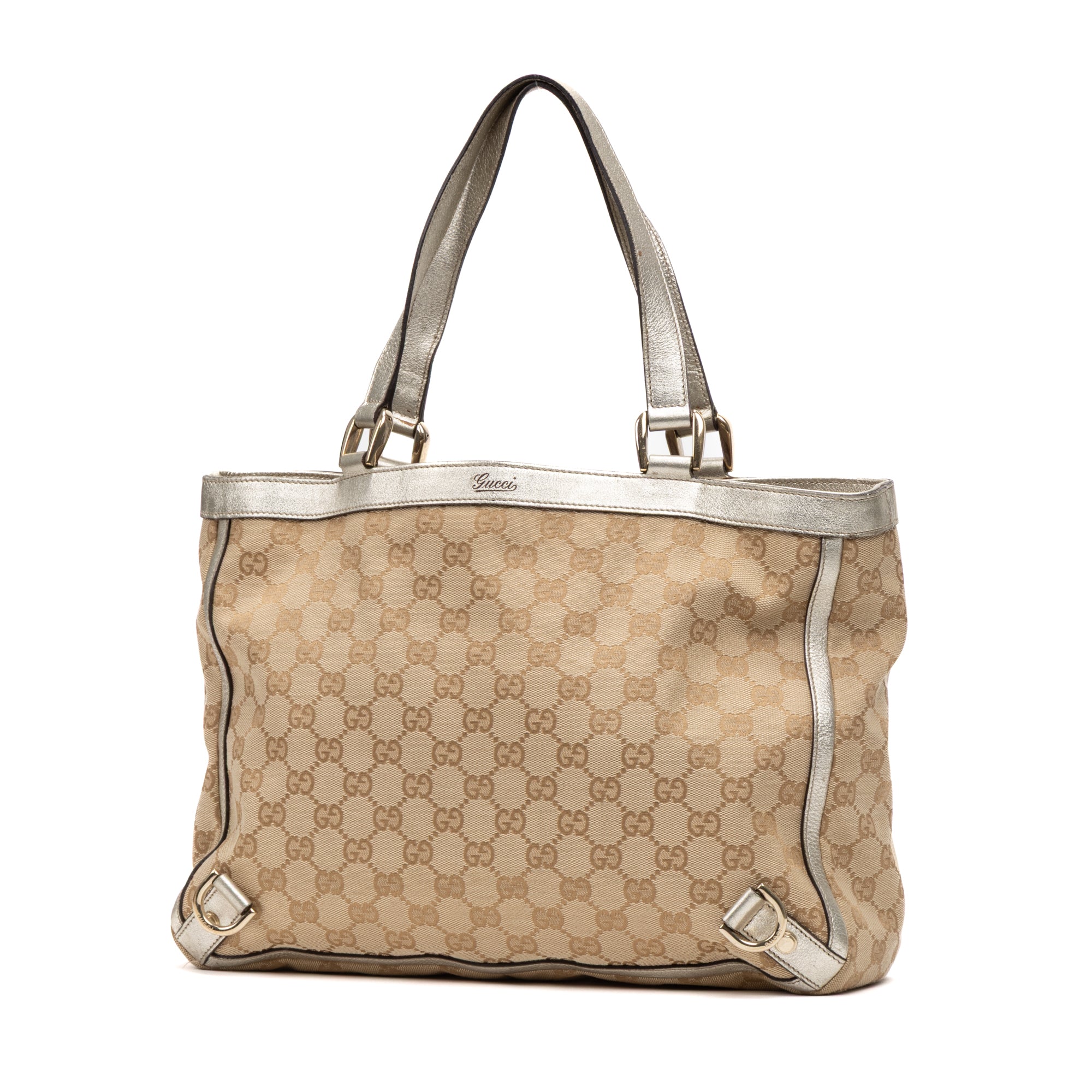 Shoulder Bag Abbey D Ring Tote Beige Monogrammed Canvas
