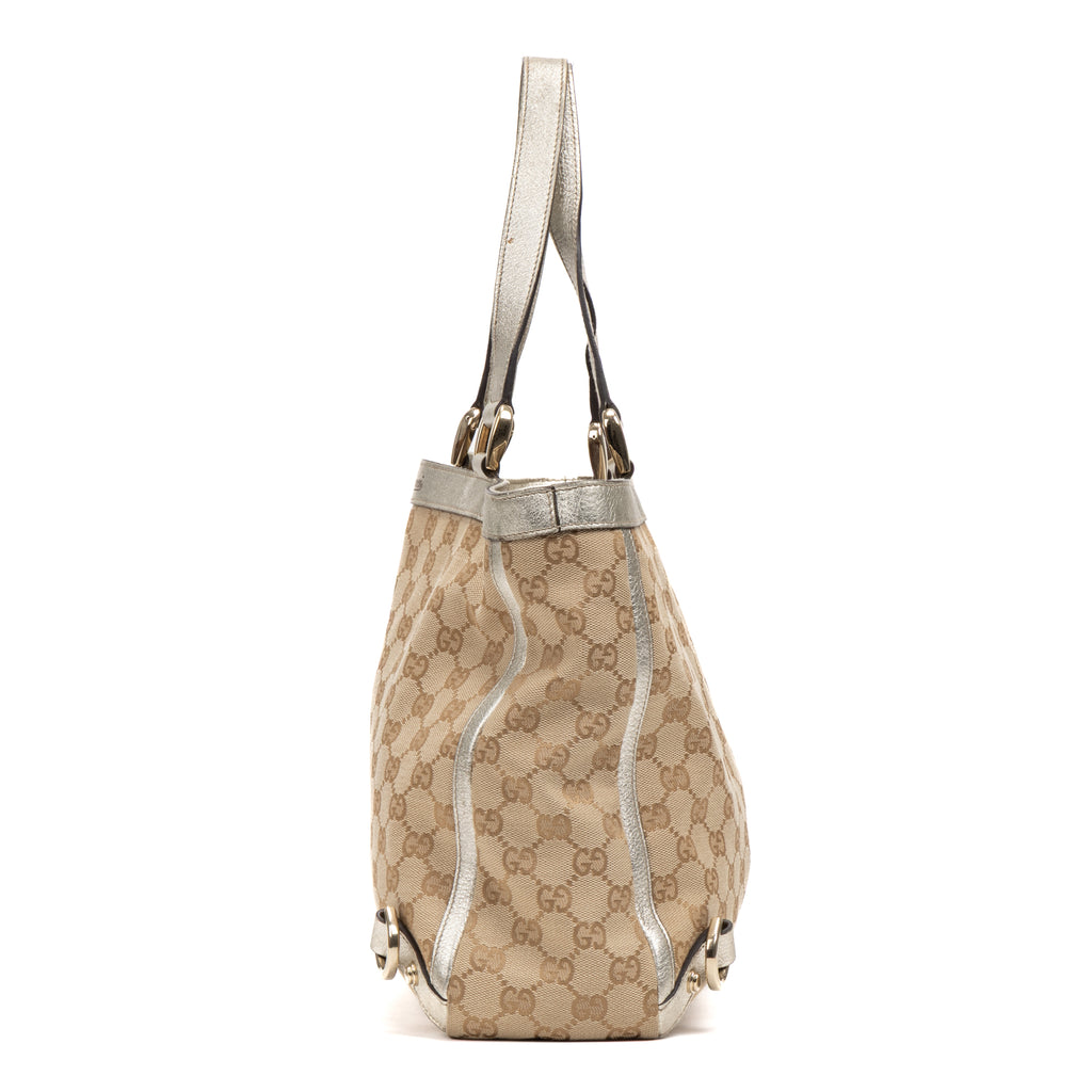 Shoulder Bag Abbey D Ring Tote Beige Monogrammed Canvas