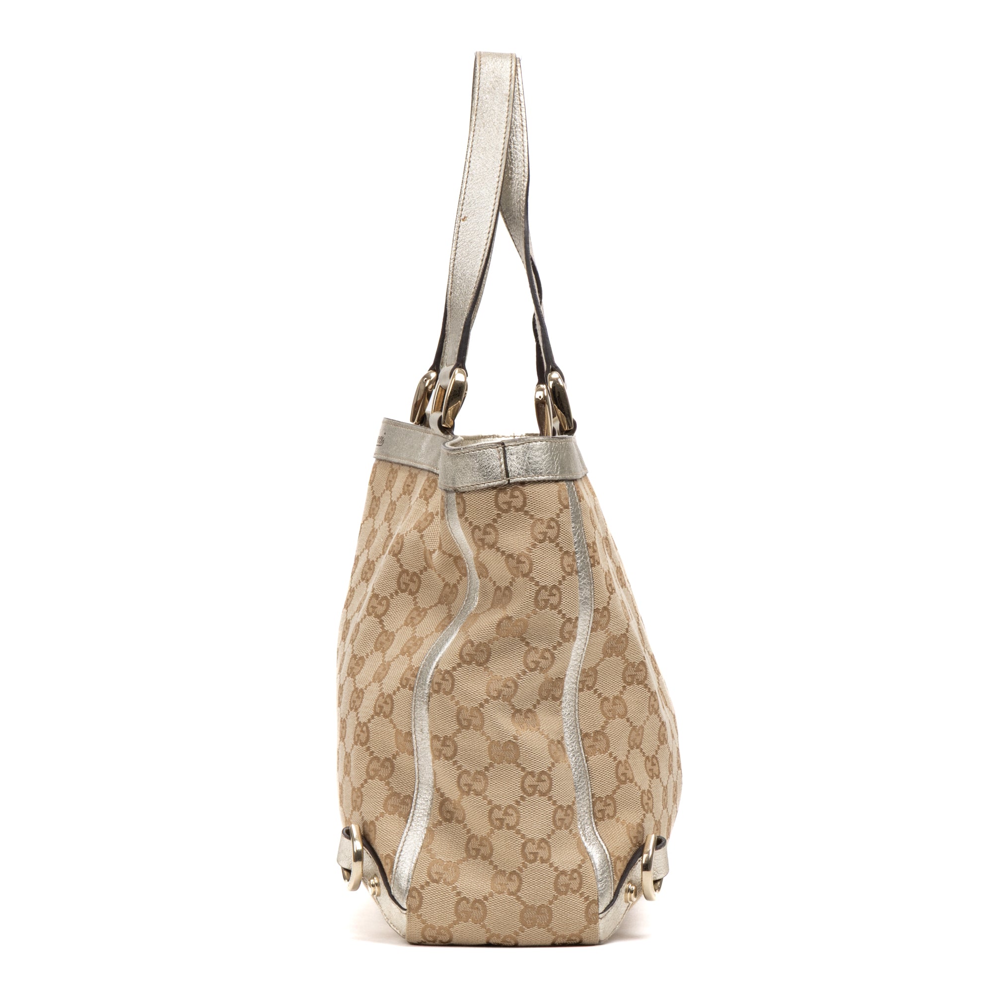 Shoulder Bag Abbey D Ring Tote Beige Monogrammed Canvas