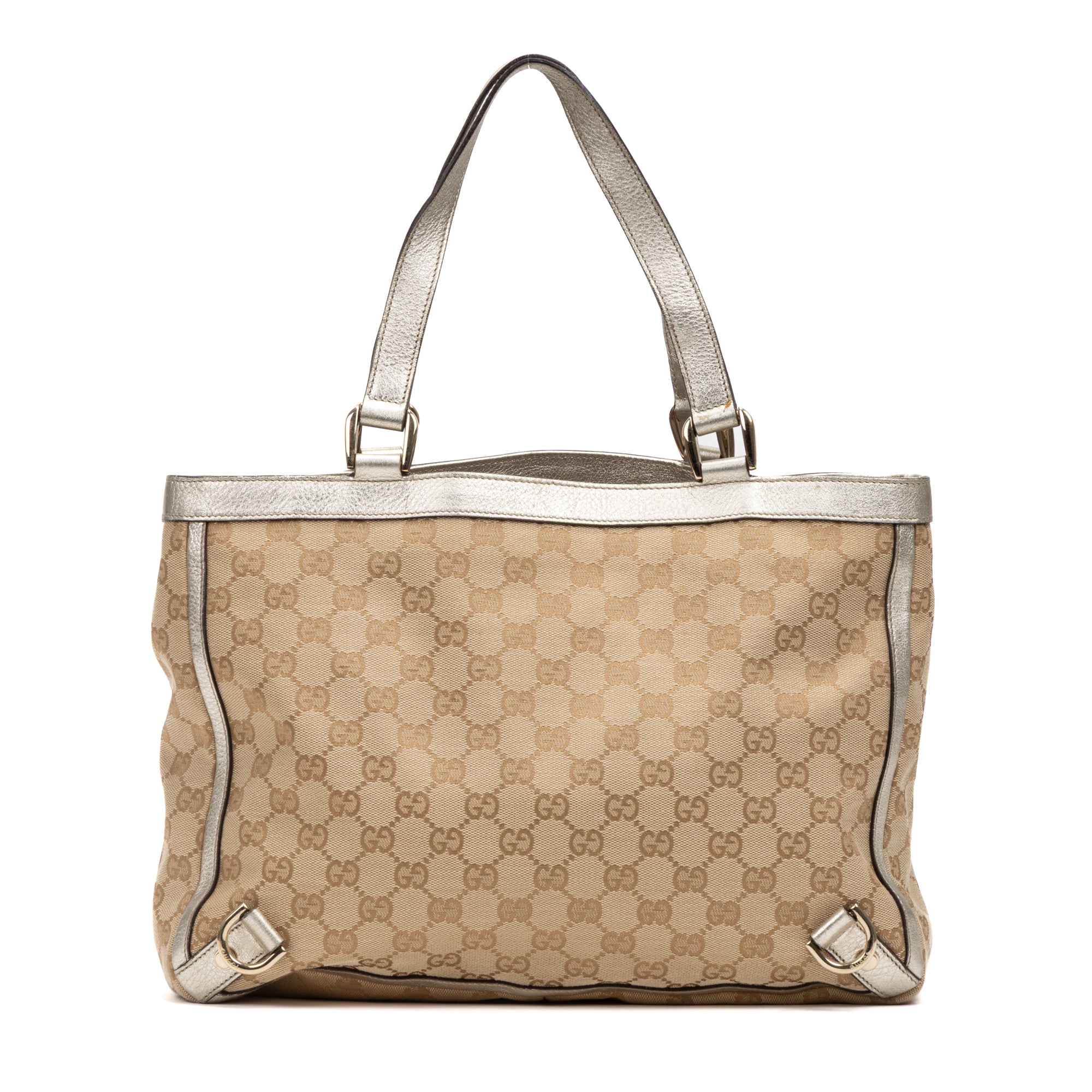 Shoulder Bag Abbey D Ring Tote Beige Monogrammed Canvas
