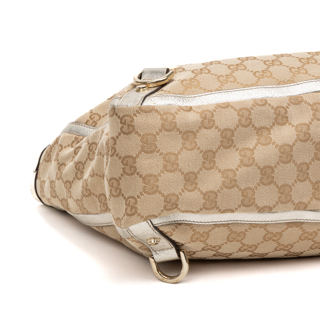 Shoulder Bag Abbey D Ring Tote Beige Monogrammed Canvas